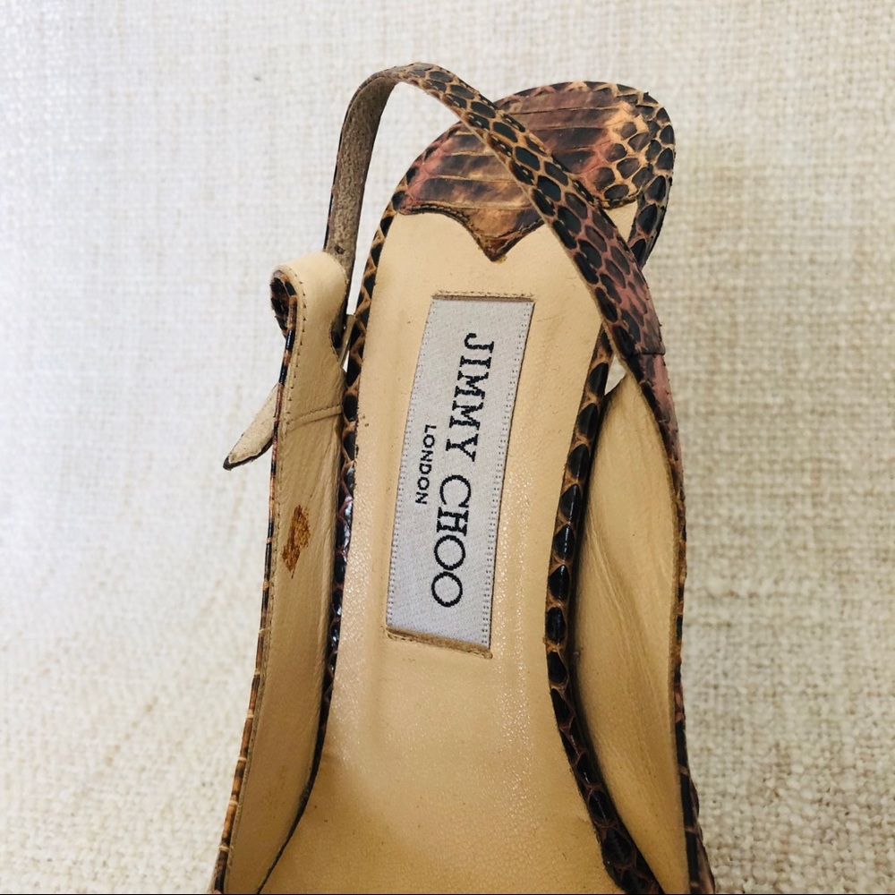 Jimmy Choo Slingback Heels reptile snake print - Picture 3 of 8